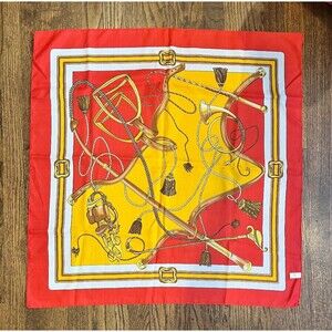 MJS Paris European Square Equestrian Themed Hair, Neck, Belt, or Bag Scarf